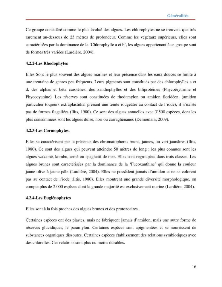 Contribution à la mise en culture des micro-algues ( Chlorella sp et Scenedemus sp): Identification, purification et culture en batch