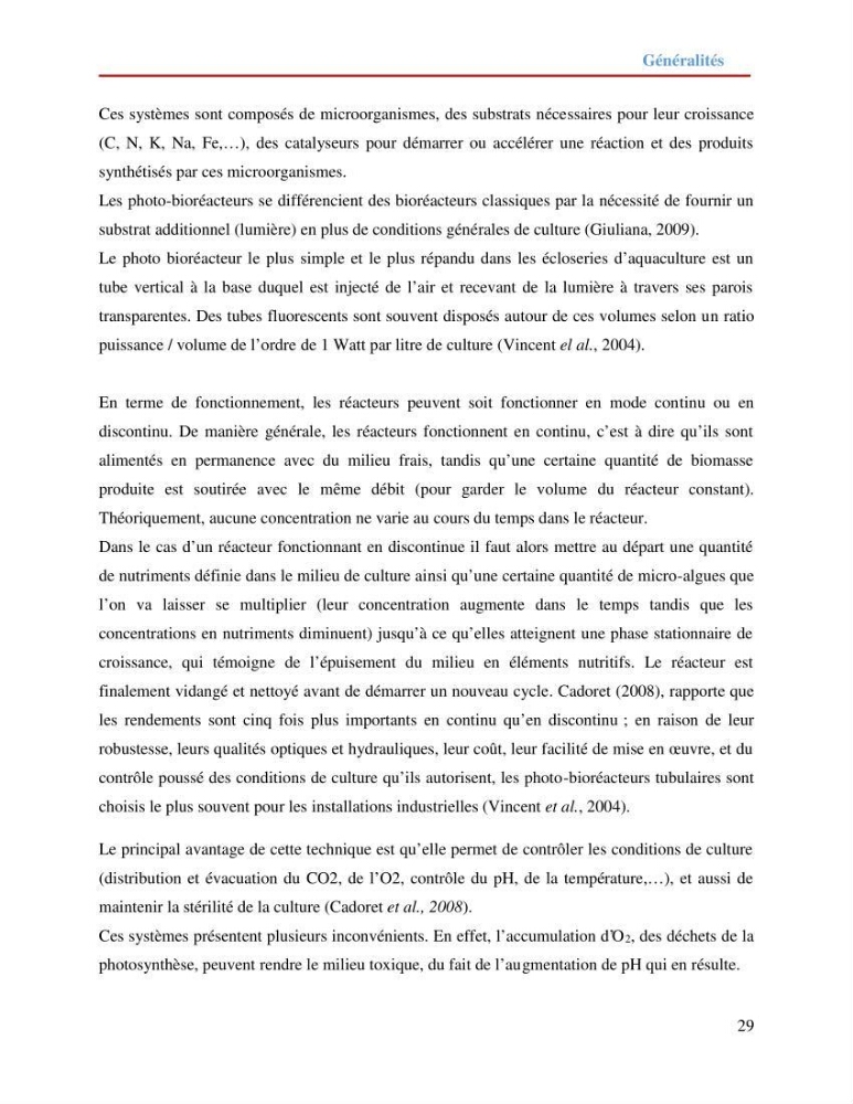 Contribution à la mise en culture des micro-algues ( Chlorella sp et Scenedemus sp): Identification, purification et culture en batch