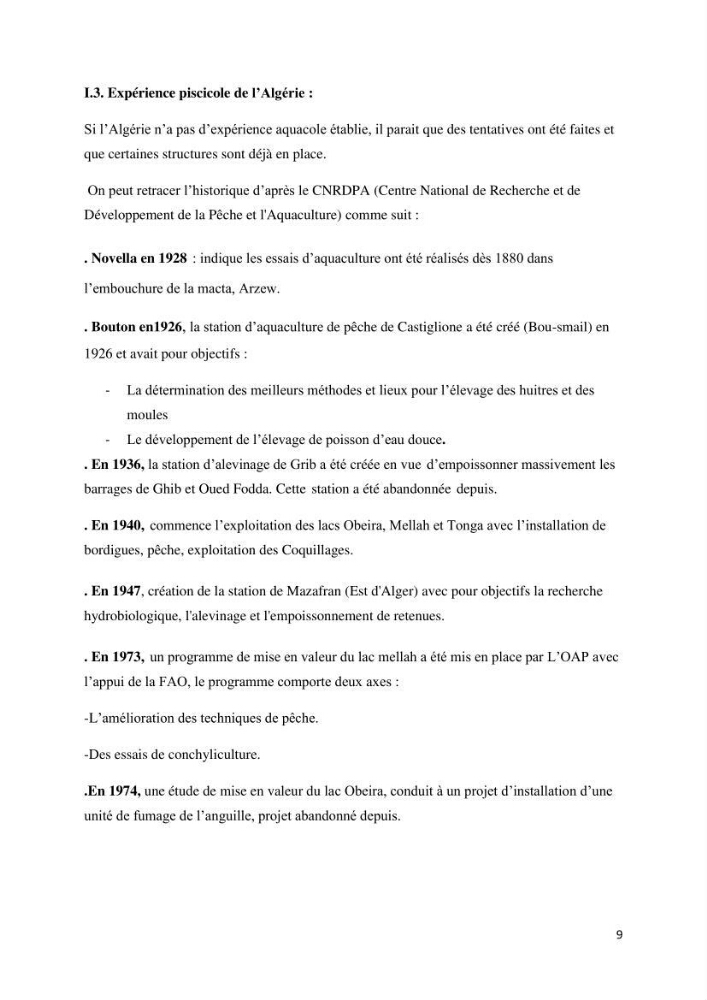 Estimation de niveau d\'exploitation de la ressource halieutique dans le barrage d\'Ain Zada: