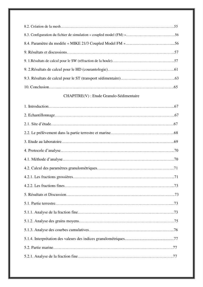 Influence de promontoire rocheux (cap Matifou) sur les processus hydrosédimentaire de la plage Tamenfoust-Est