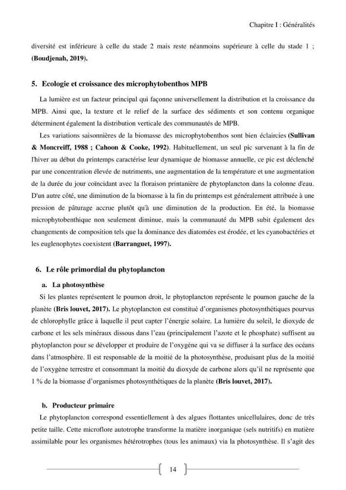 Biodiversité et composition du phytoplancton et du microphytobenthos de la côte Est Algéroise