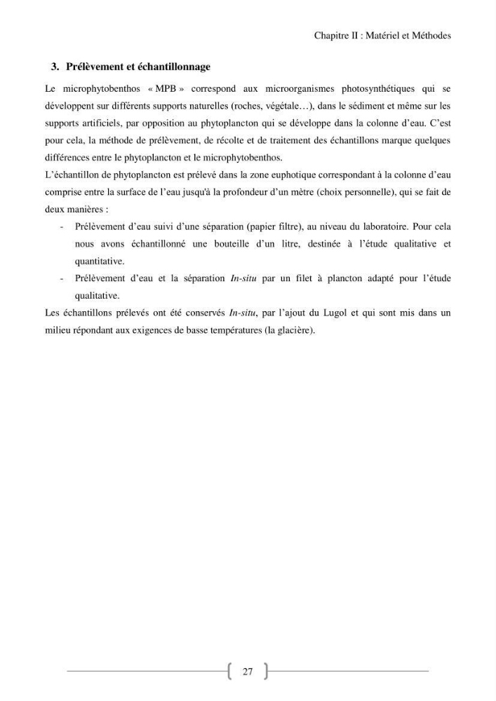 Biodiversité et composition du phytoplancton et du microphytobenthos de la côte Est Algéroise