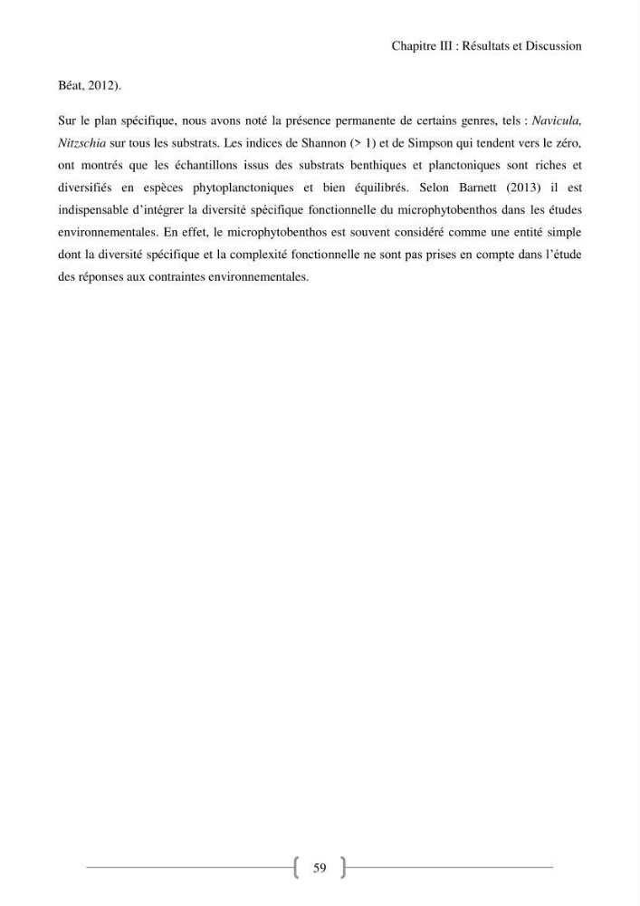 Biodiversité et composition du phytoplancton et du microphytobenthos de la côte Est Algéroise