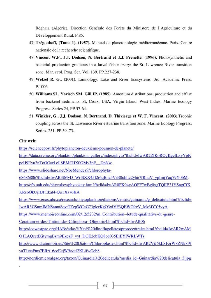 Biodiversité et composition du phytoplancton et du microphytobenthos de la côte Est Algéroise