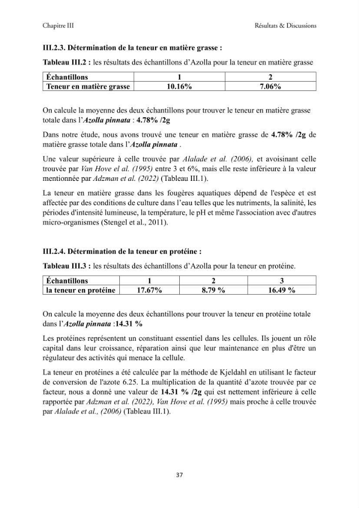 Détermination des propriétés antioxydantes et antimicrobiennes d\'une plante aquatique l’Azolla pinnata en vue de sa valorisation