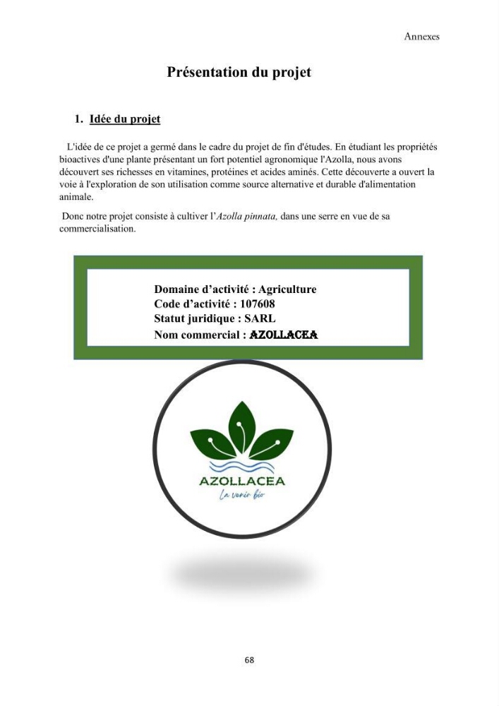 Détermination des propriétés antioxydantes et antimicrobiennes d\'une plante aquatique l’Azolla pinnata en vue de sa valorisation