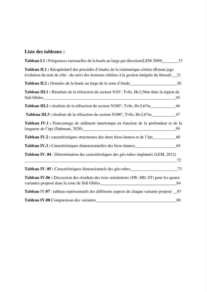 Etude deProtection du Rivage de Sidi Ghiles: