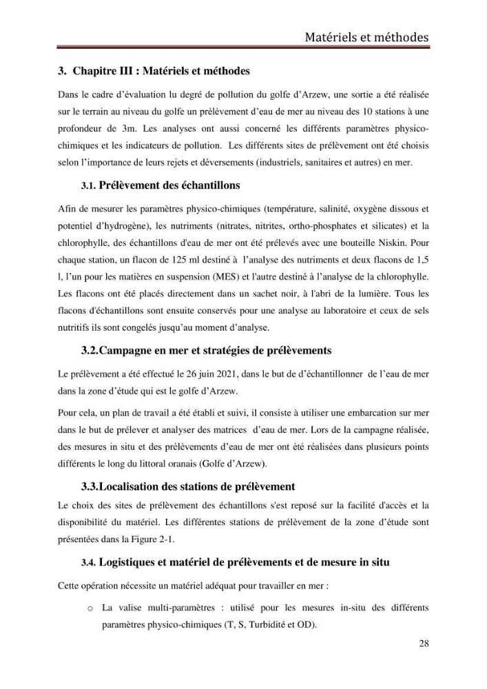 Contribution à l’évaluation de la qualité du milieu marin dans la cote oranaise (Golfe d’Arzew).: