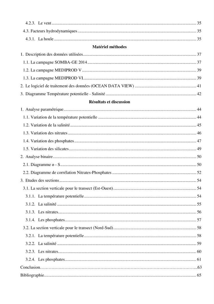 Les conditions physicochimiques au large des côtes centrales algériennes: contribution à l’étude des structures hydrologiques