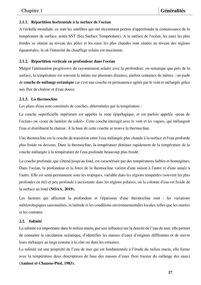 Les conditions physicochimiques au large des côtes centrales algériennes: contribution à l’étude des structures hydrologiques