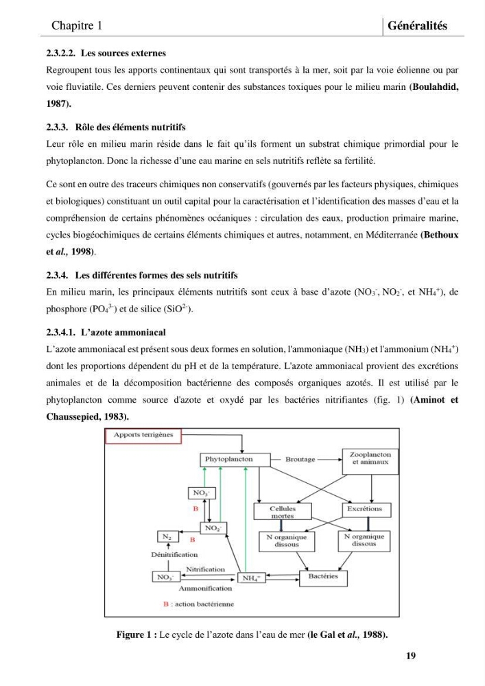 Les conditions physicochimiques au large des côtes centrales algériennes: contribution à l’étude des structures hydrologiques