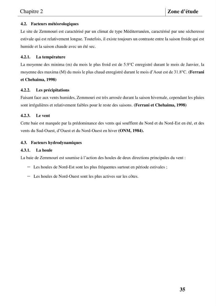 Les conditions physicochimiques au large des côtes centrales algériennes: contribution à l’étude des structures hydrologiques