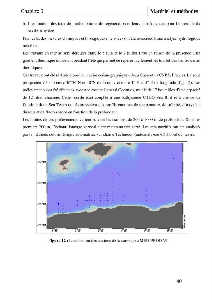 Les conditions physicochimiques au large des côtes centrales algériennes: contribution à l’étude des structures hydrologiques