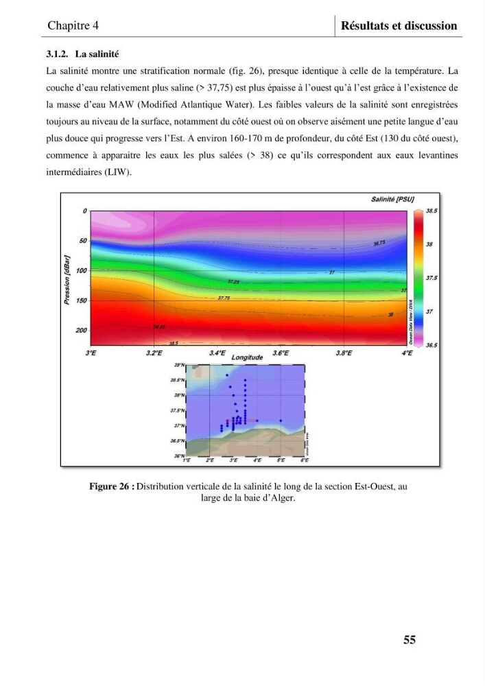 Les conditions physicochimiques au large des côtes centrales algériennes: contribution à l’étude des structures hydrologiques