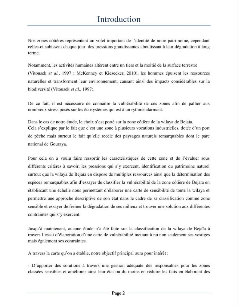 Essai d\'élaboration de la carte de sensibilité écologique de la wilaya de Béjaia