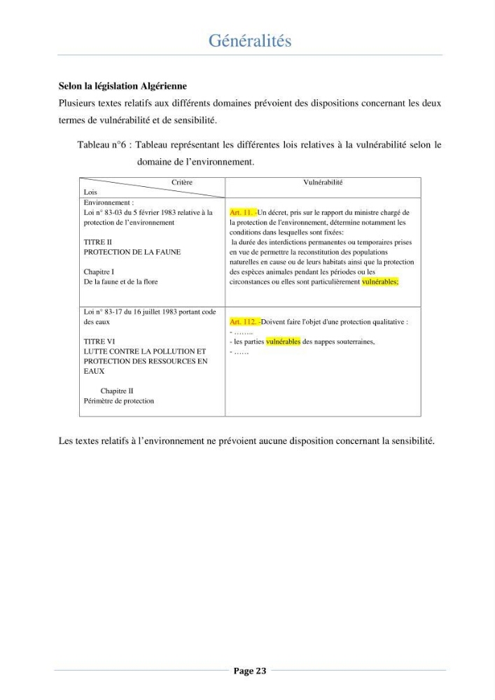 Essai d\'élaboration de la carte de sensibilité écologique de la wilaya de Béjaia