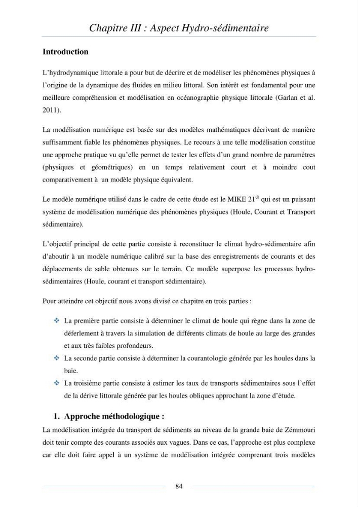 Mise en place d\'une base de donnée sédimentologique dans le domaine côtier de la grande baie de zemmouri