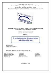 Inventaire taxonomique des espèces marines de la région du Sidi Fredj: