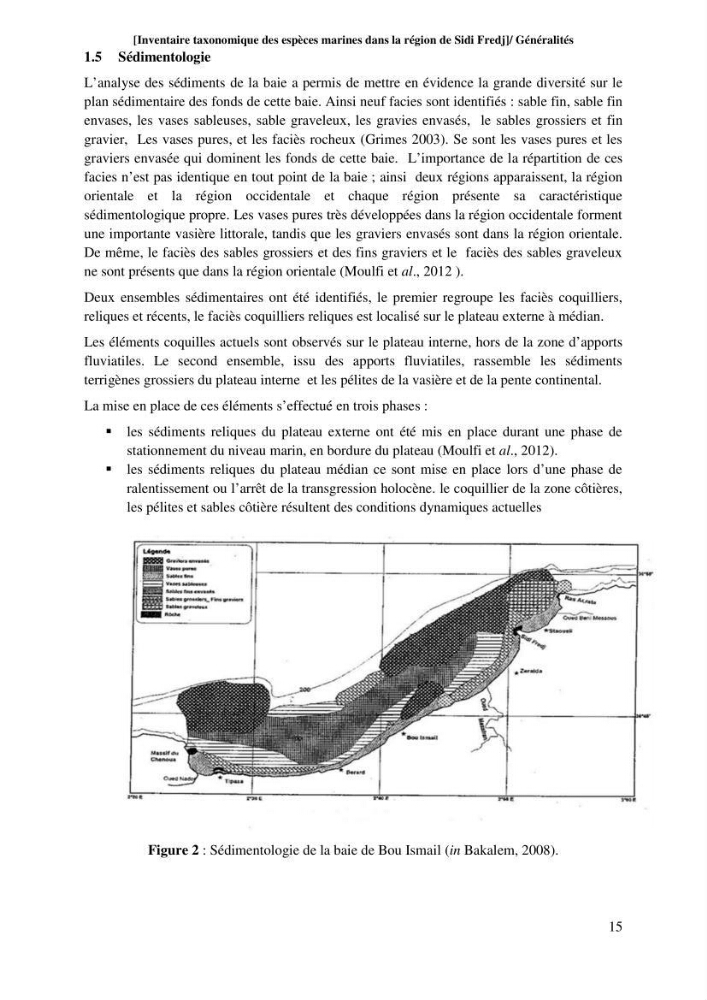 Inventaire taxonomique des espèces marines de la région du Sidi Fredj: