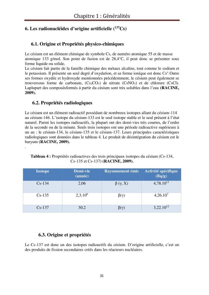 Détermination de la pollution radioactive dans les sédiments marins de la baie d\'Alger