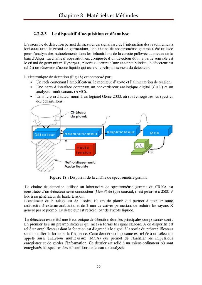 Détermination de la pollution radioactive dans les sédiments marins de la baie d\'Alger