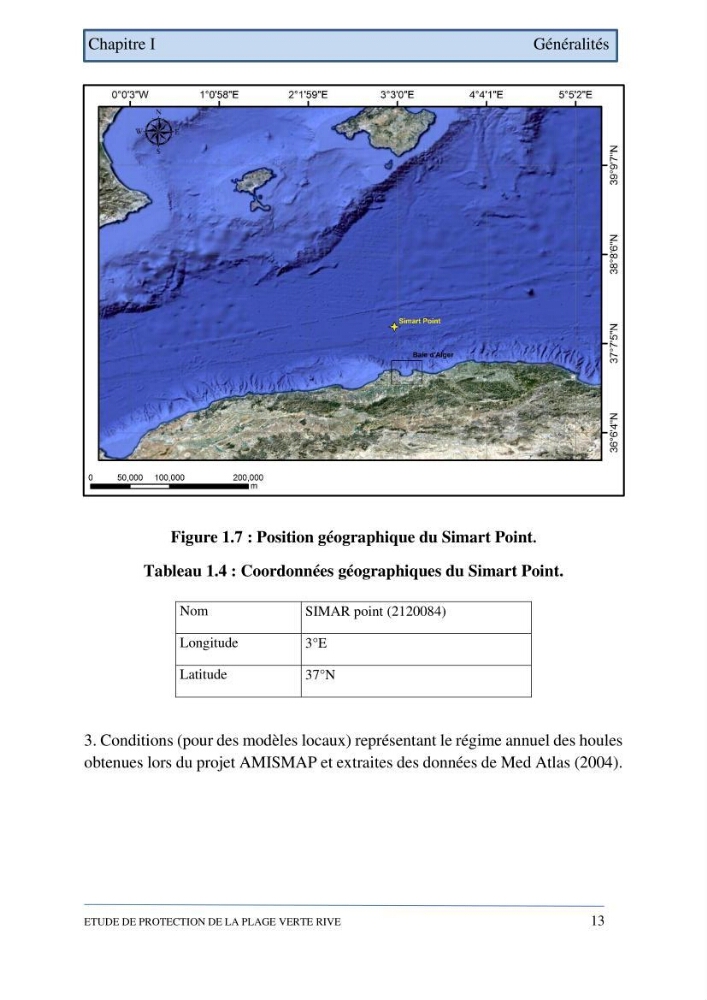 Etude de protection de la plage de la Verte Rive (Bordj El Kiffan)