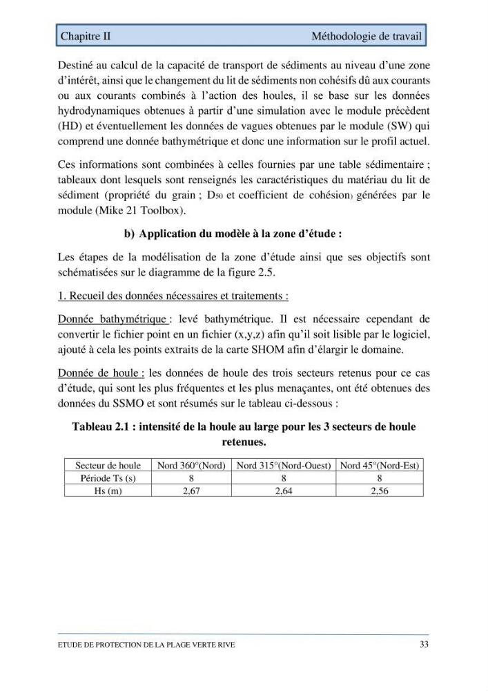 Etude de protection de la plage de la Verte Rive (Bordj El Kiffan)