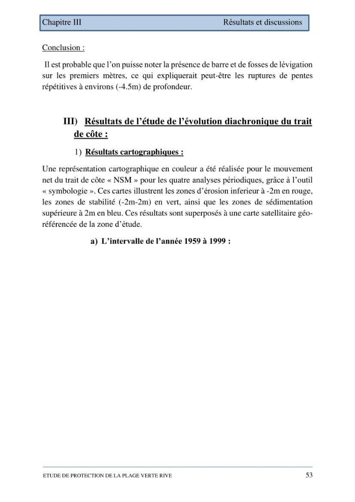 Etude de protection de la plage de la Verte Rive (Bordj El Kiffan)