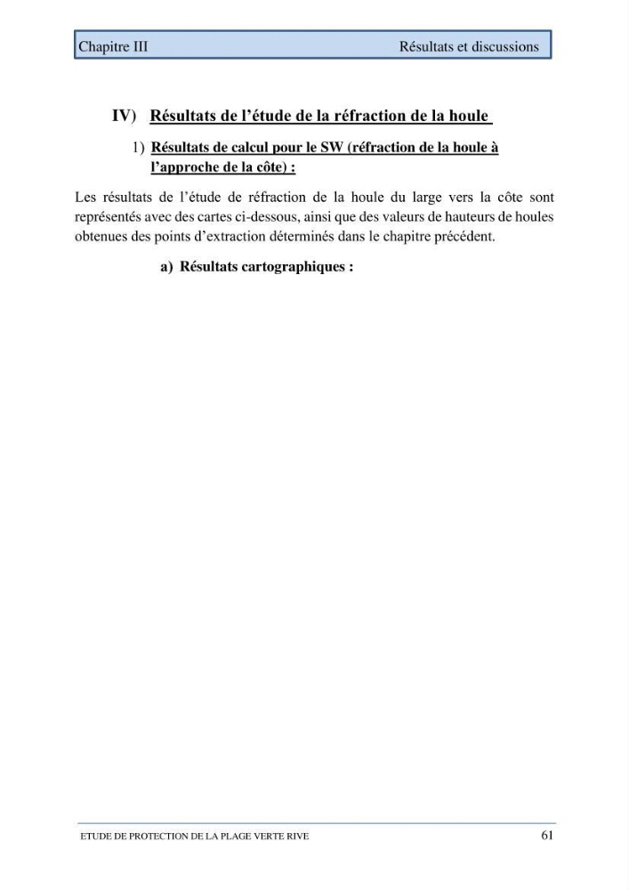 Etude de protection de la plage de la Verte Rive (Bordj El Kiffan)
