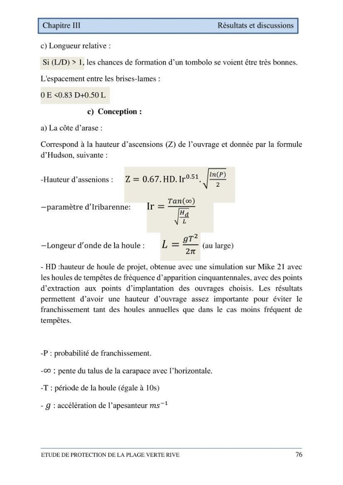 Etude de protection de la plage de la Verte Rive (Bordj El Kiffan)