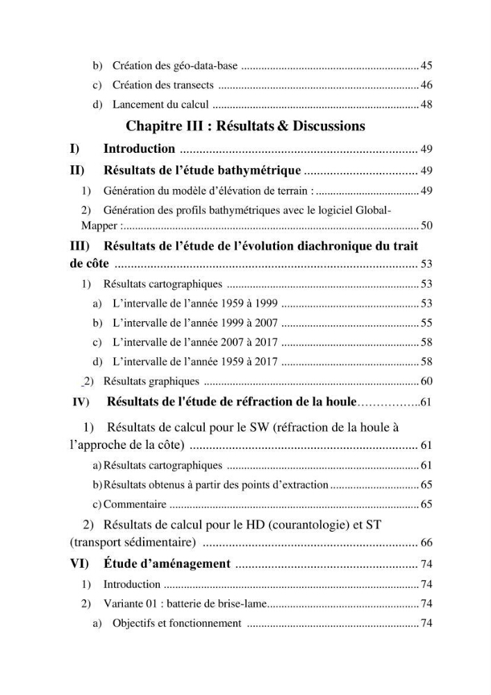 Etude de protection de la plage de la Verte Rive (Bordj El Kiffan)