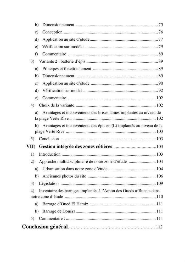 Etude de protection de la plage de la Verte Rive (Bordj El Kiffan)