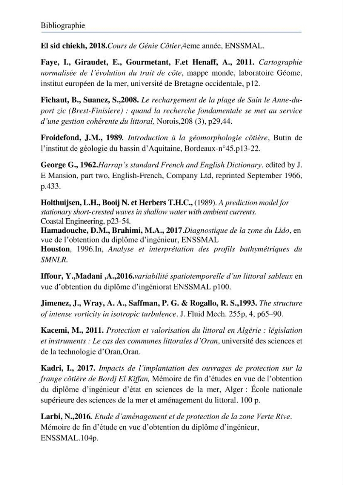 Etude de protection de la plage de la Verte Rive (Bordj El Kiffan)