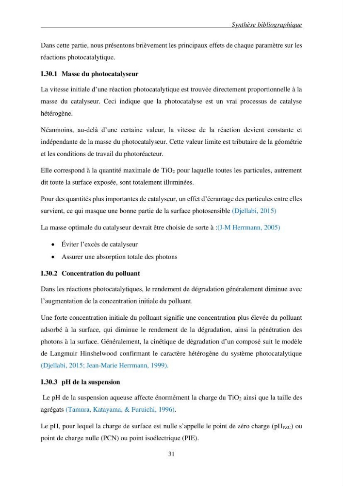 Etude du procédé hybride couplant l’adsorption et la photocatalyse. Application au traitement des effluents issus des fermes piscicoles.