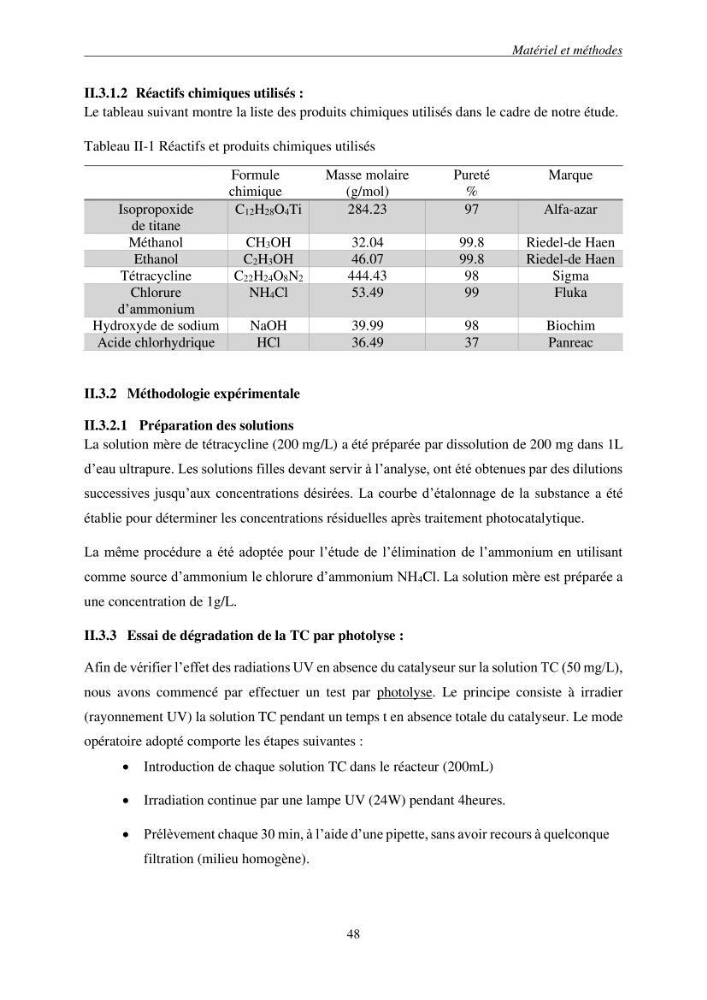 Etude du procédé hybride couplant l’adsorption et la photocatalyse. Application au traitement des effluents issus des fermes piscicoles.