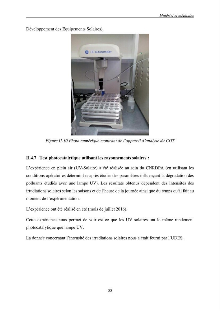 Etude du procédé hybride couplant l’adsorption et la photocatalyse. Application au traitement des effluents issus des fermes piscicoles.