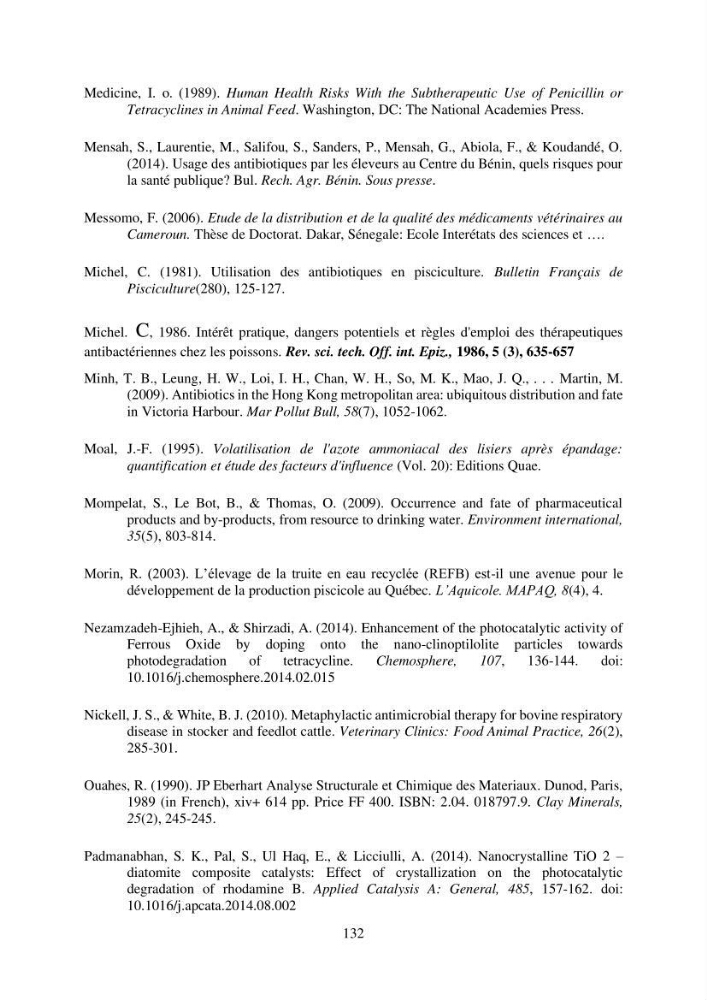 Etude du procédé hybride couplant l’adsorption et la photocatalyse. Application au traitement des effluents issus des fermes piscicoles.