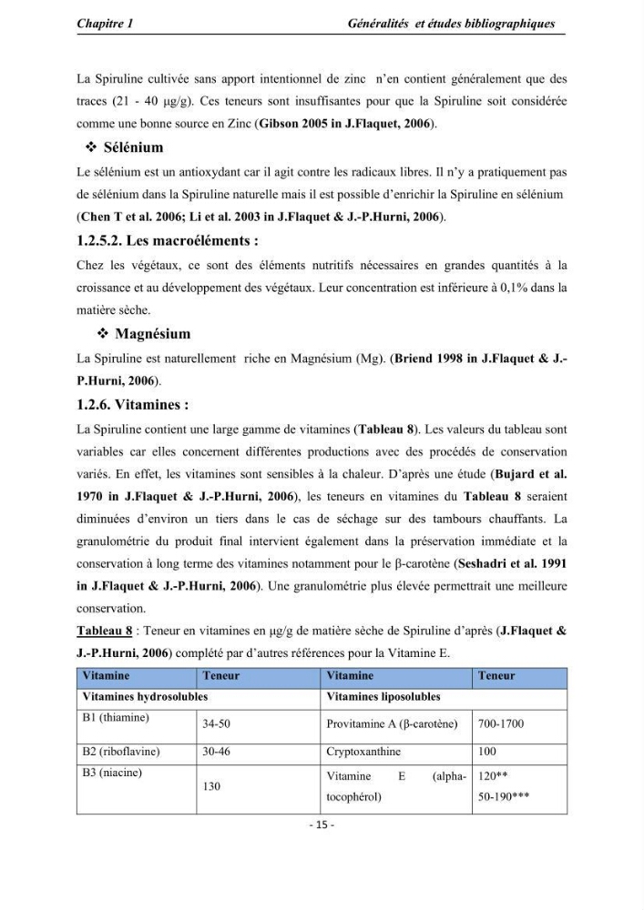 Culture de Spirulina platensis variété HTam: