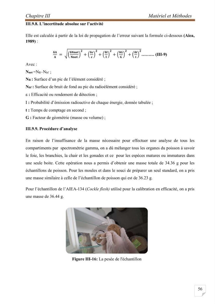 Evaluation de l’activité du Polonium-210 et niveaux des éléments de trace métalliques (Hg, Pb et Cd) dans le biote (Poissons comestibles et fruits de mer), risque sur la santé de l’homme