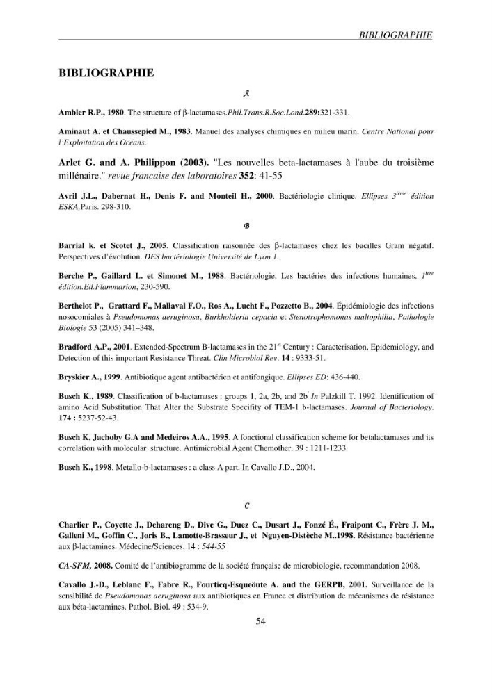Prévalence et caractérisation de la résistance aux béta-lactamines chez des bactéries de l\'environnement marin