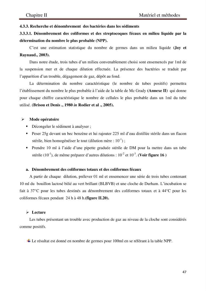 Détermination de l\'influence des rejets des eaux usées brutes sur la qualité bactériologique et physicochimique des eaux de mer. Cas d\'el katter (aproximité de port de cherchell, wilaya de Tipaza