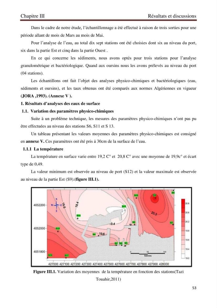 Détermination de l\'influence des rejets des eaux usées brutes sur la qualité bactériologique et physicochimique des eaux de mer. Cas d\'el katter (aproximité de port de cherchell, wilaya de Tipaza