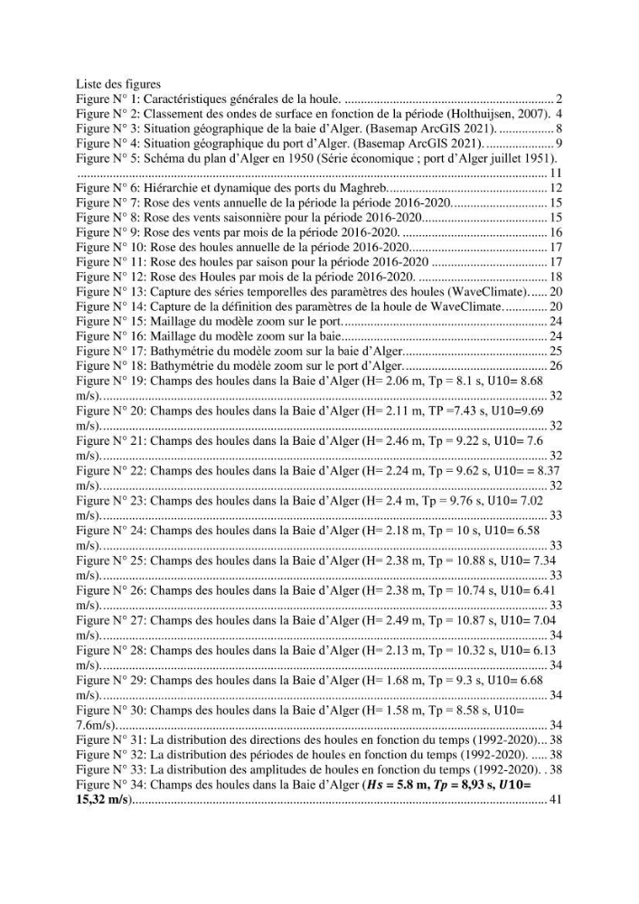Etude hydrodynamique et d\'agitation portuaire: cas du port d\'Alger