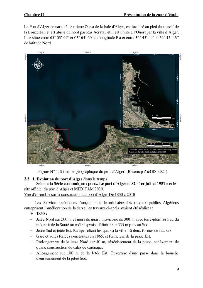 Etude hydrodynamique et d\'agitation portuaire: cas du port d\'Alger