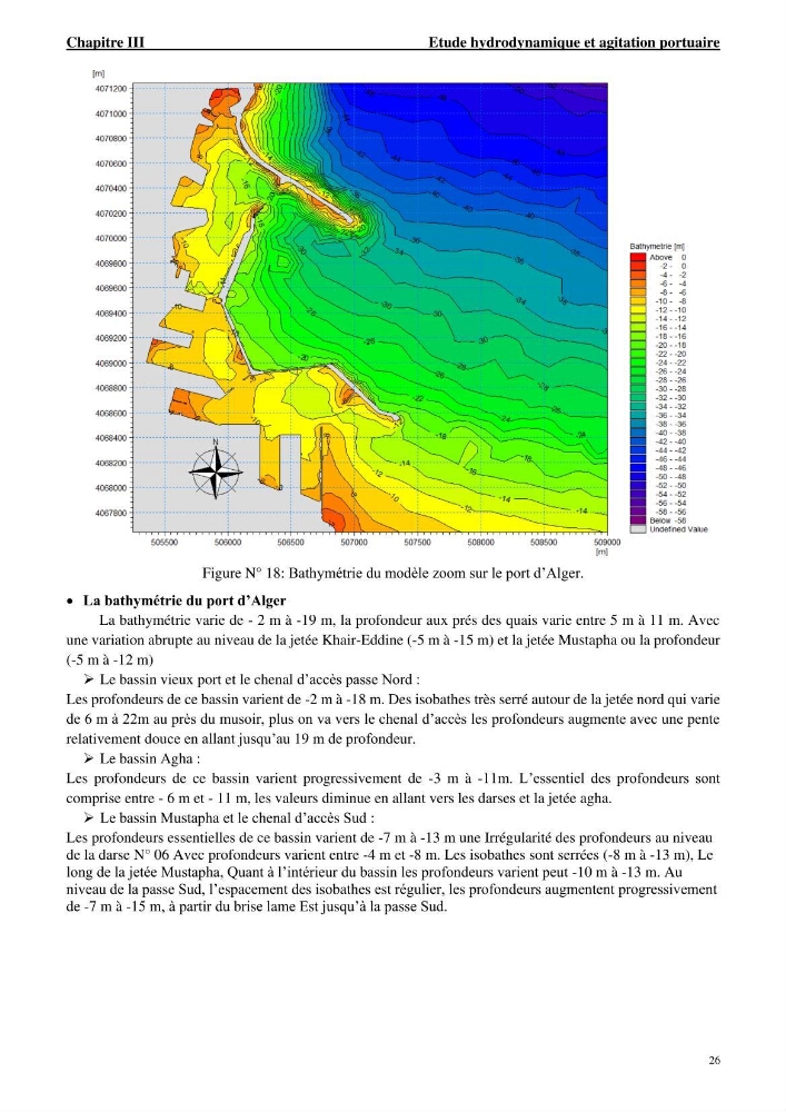 Etude hydrodynamique et d\'agitation portuaire: cas du port d\'Alger