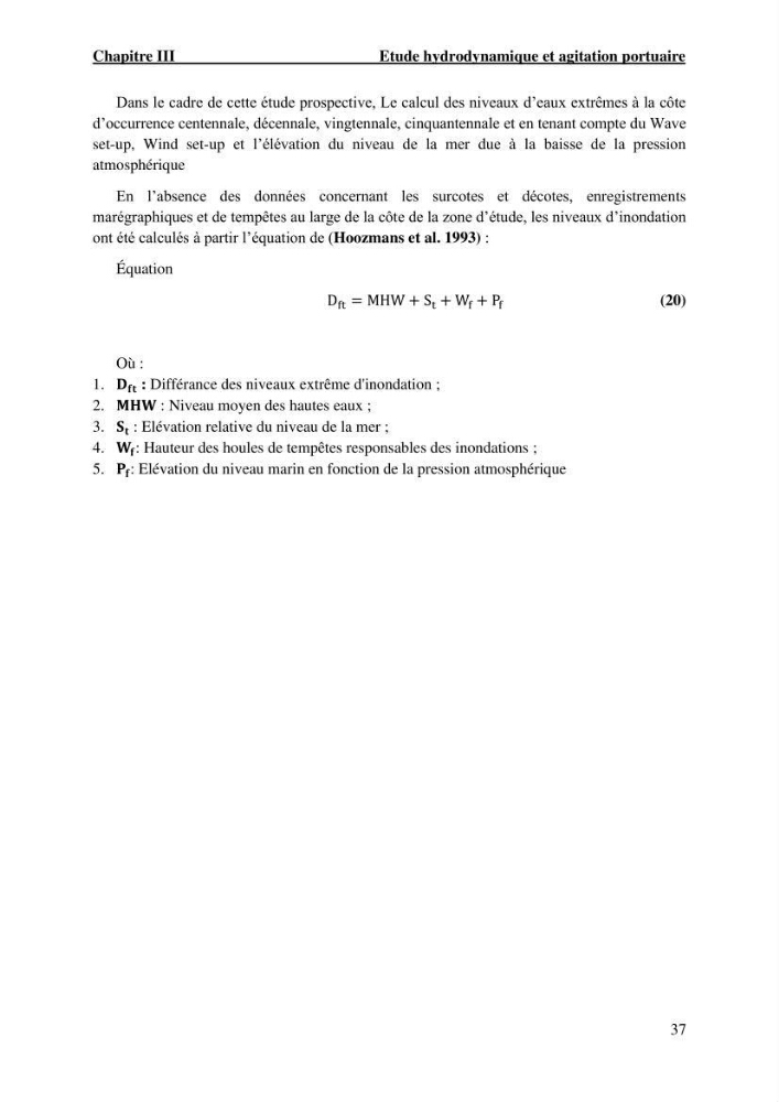 Etude hydrodynamique et d\'agitation portuaire: cas du port d\'Alger