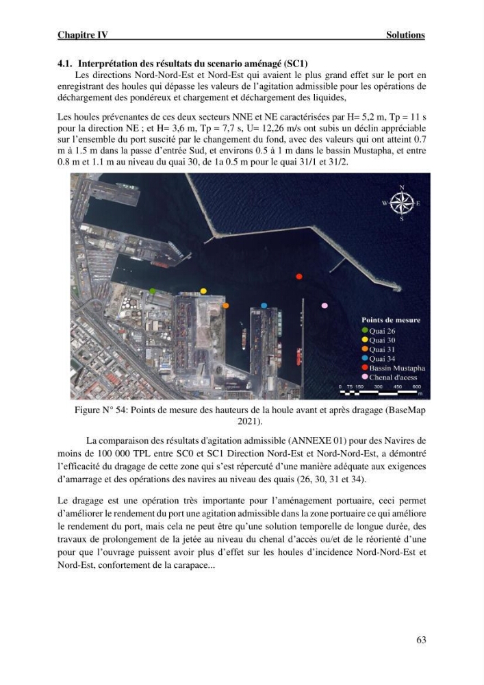 Etude hydrodynamique et d\'agitation portuaire: cas du port d\'Alger