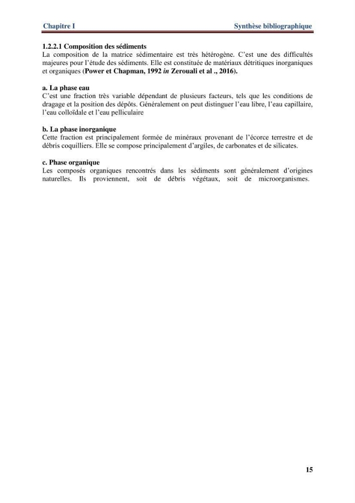 Les paramètres physico-chimiques de l\'eau de mer et de sédiment de la plage ouest de Sidi-Fredj: