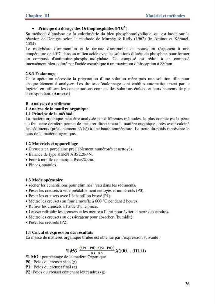 Les paramètres physico-chimiques de l\'eau de mer et de sédiment de la plage ouest de Sidi-Fredj: