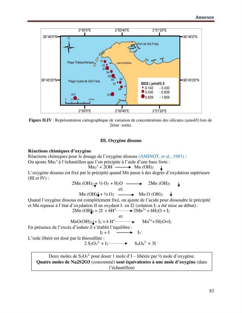 Les paramètres physico-chimiques de l\'eau de mer et de sédiment de la plage ouest de Sidi-Fredj: